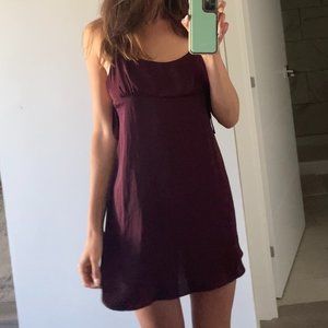 Burgandy Silk Minidress
